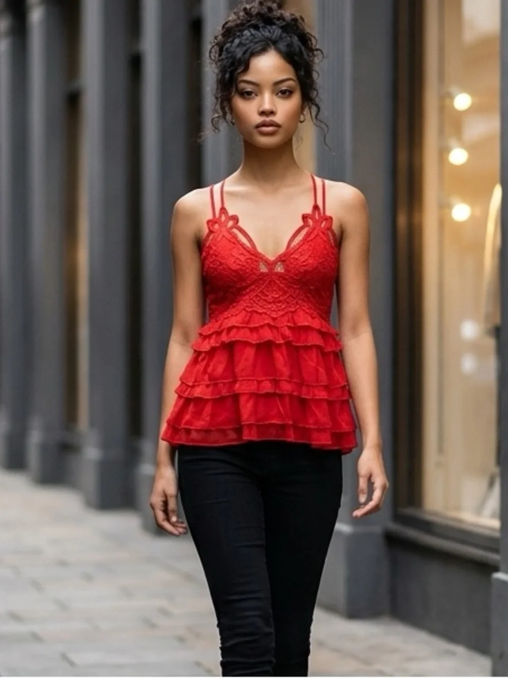 NWT - Women’s Red Bralette Tank Top - Size Small